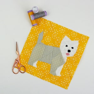 West Highland Terrier Quilt Block Pattern, PDF Instant download,Foundation Paper Piecing Pattern image 2