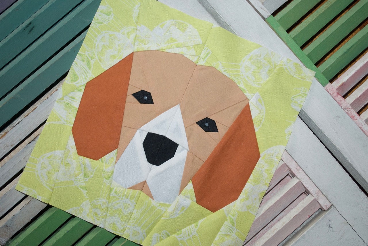 Beagle Dog Quilt Block Pattern Puppy Pattern PDF Instant Etsy
