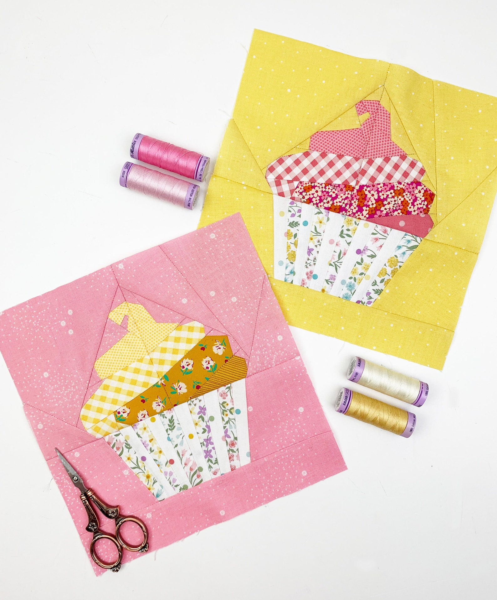 Cupcake Quilt Block Pattern, 4 Sizes PDF Instant Download, Foundation ...