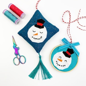 Snowman Quilt Block Pattern, Mini PDF instant download, Foundation Paper Pieced Pattern