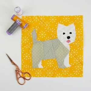 West Highland Terrier Quilt Block Pattern, PDF Instant download,Foundation Paper Piecing Pattern image 6