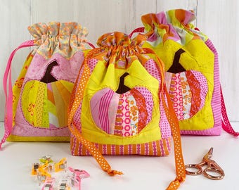 [JILLSTUART]★EDDY POOPER DRAWSTRING BAG Small & Large Drawstring Pouch | PDF Bag Sewing Pattern and