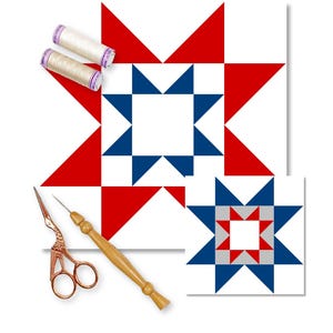 Sawtooth Star Quilt Block Pattern: Foundation Paper Pieced (PDF Download)