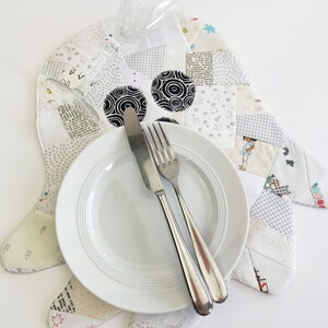 Ghost placemat/ coaster patched sewing pattern . The cutest little quilted ghost placemat pattern, perfect for your fabric scraps. The pattern is for a placemat and a Coaster.