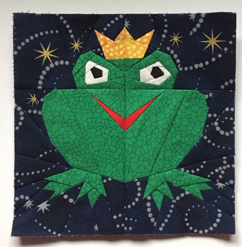Frog Prince Quilt Block Pattern PDF Instant Download Nursery Etsy