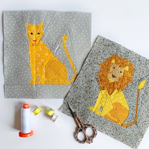 Lion Quilt Block Pattern: African Animal FPP (PDF Download) - Etsy