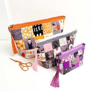 Patchwork Zipper Pouch Pattern: Beginner-Friendly Quilted Bag (PDF Download, 3 Sizes)