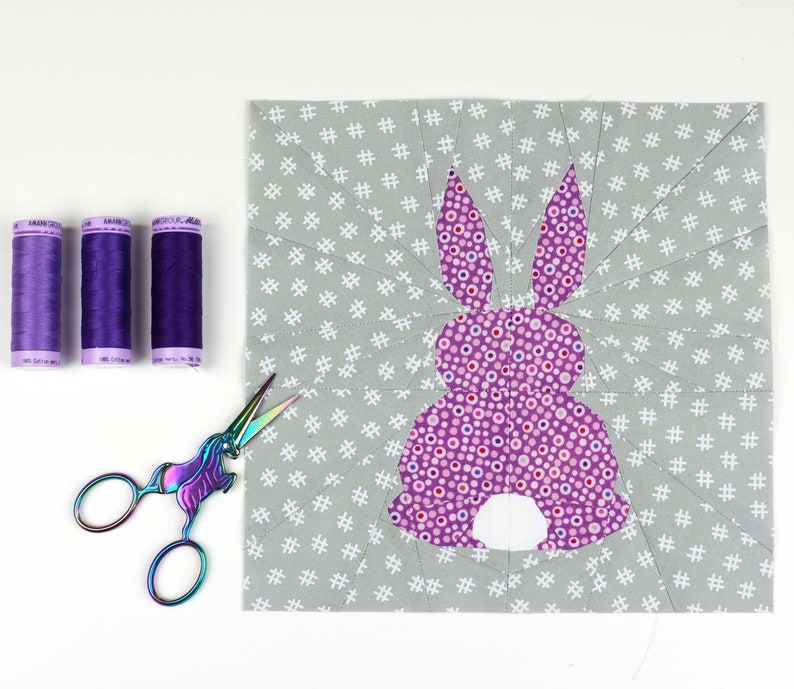 Nursery Decor PDF instant download Bunny/'s Back Quilt Block Pattern Modern Quilt Pattern Bunny Pattern Bunny quilt