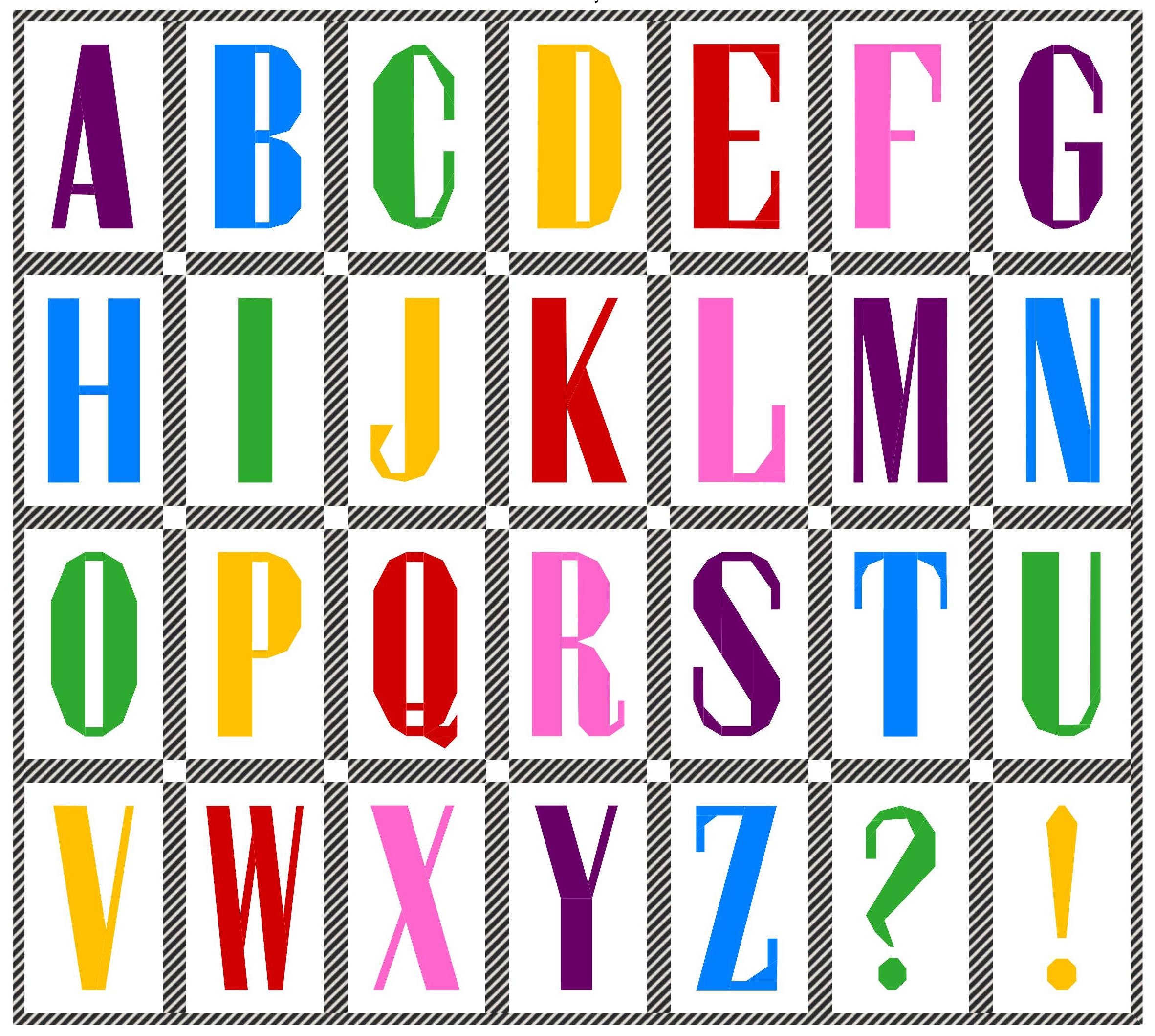 Alphabet FPP Quilt Block Pattern Set: ABC Letters (digital Download ...