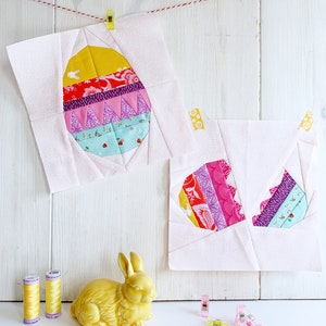Easter Egg Paper Piecing Pattern: 6-10&quot; Quilt Block (PDF Pattern)