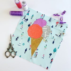 Eistüte Muster, Eis Quilt Block Muster, PDF sofortiger Download, Foundation Paper Piecing Muster