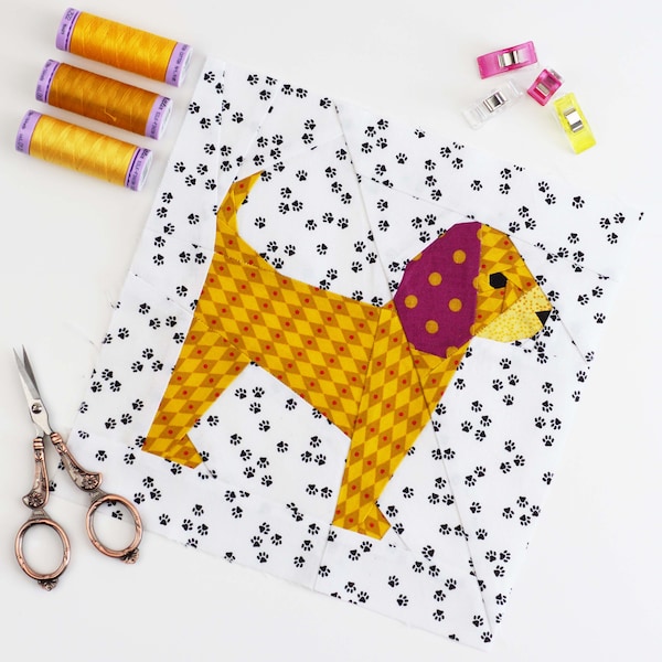 Dog Quilt Block Pattern Etsy