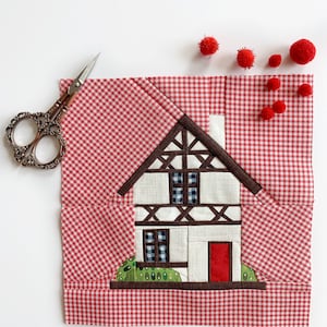 Timbered House Quilt Block Pattern: Swiss Chalet Design (PDF Pattern)