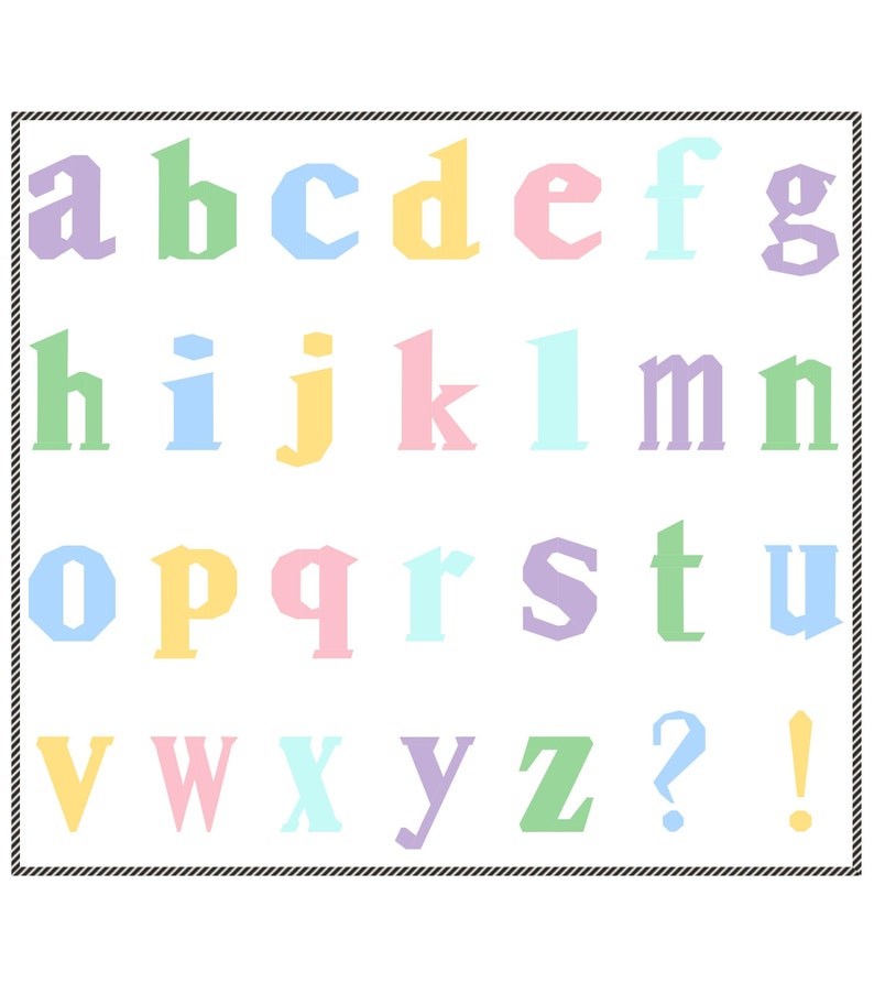 Alphabet FPP Quilt Block Pattern Set: Lowercase ABC Initials (digital ...