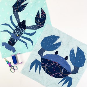 Crab and Lobster Quilt Pattern Bundle: Nautical FPP (PDF Pattern)
