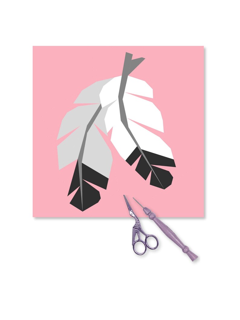 Feathers Quilt Block, 4 Sizes PDF Instant Download, Eagle Feathers FPP ...