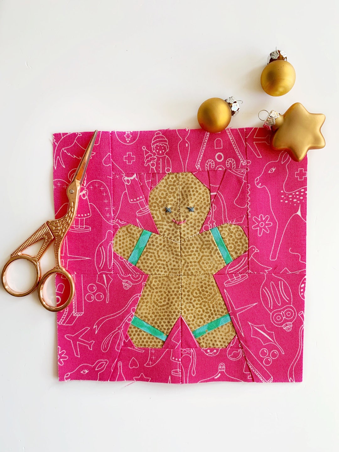 Gingerbread Man Quilt Block Pattern PDF Instant Download Etsy