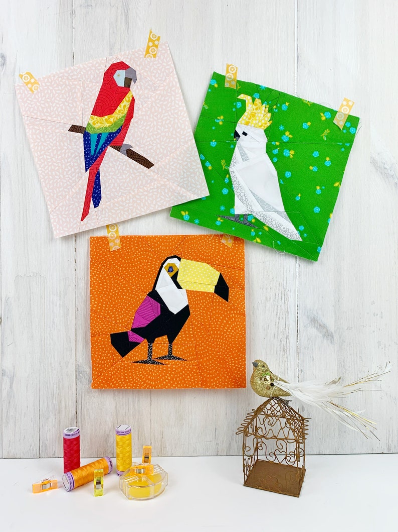 Patchwork Parrot Parrot Quilt Block Pattern, PDF Instant Download FPP Pattern - Etsy