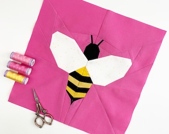 Bumble Bee Quilt Block Pattern, Foundation Paper Piecing (PDF Download)