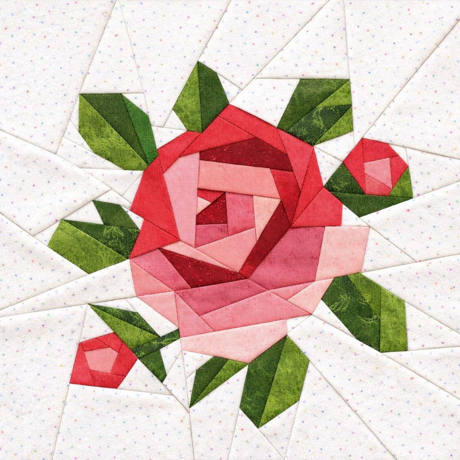 Blocks R Rose Rose 4 Sizes Quilt Block Pattern: Foundation Paper Piecing (PDF ...