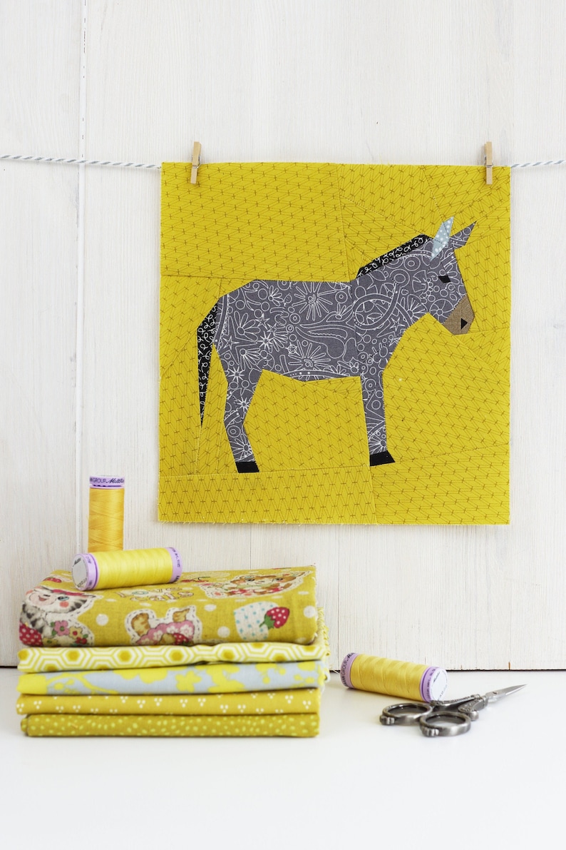 Donkey Quilt Block Pattern PDF Instant Download Patchwork Etsy