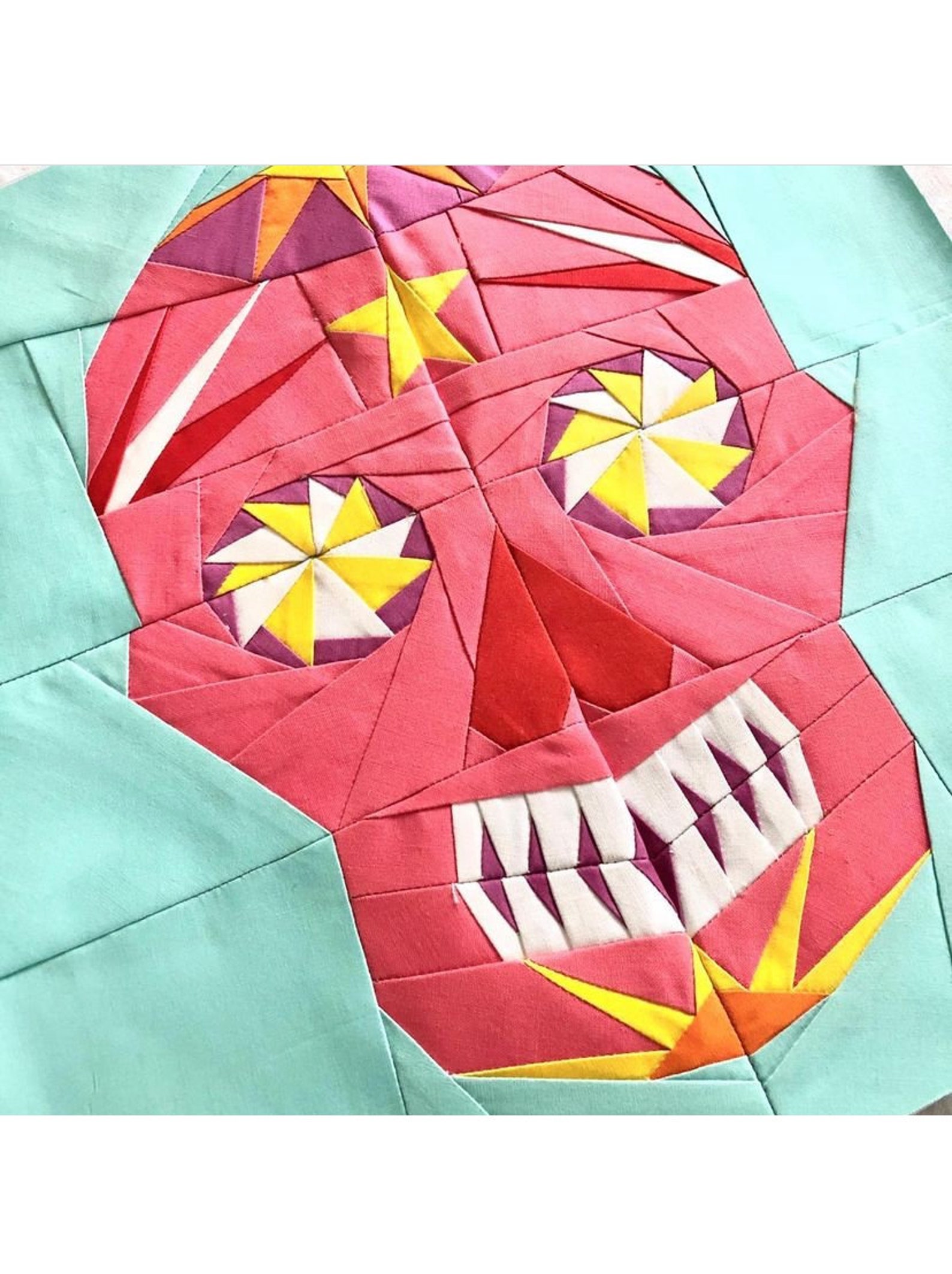 Sugar Skull Quilt Block Pattern PDF Instant Download Dia De Etsy