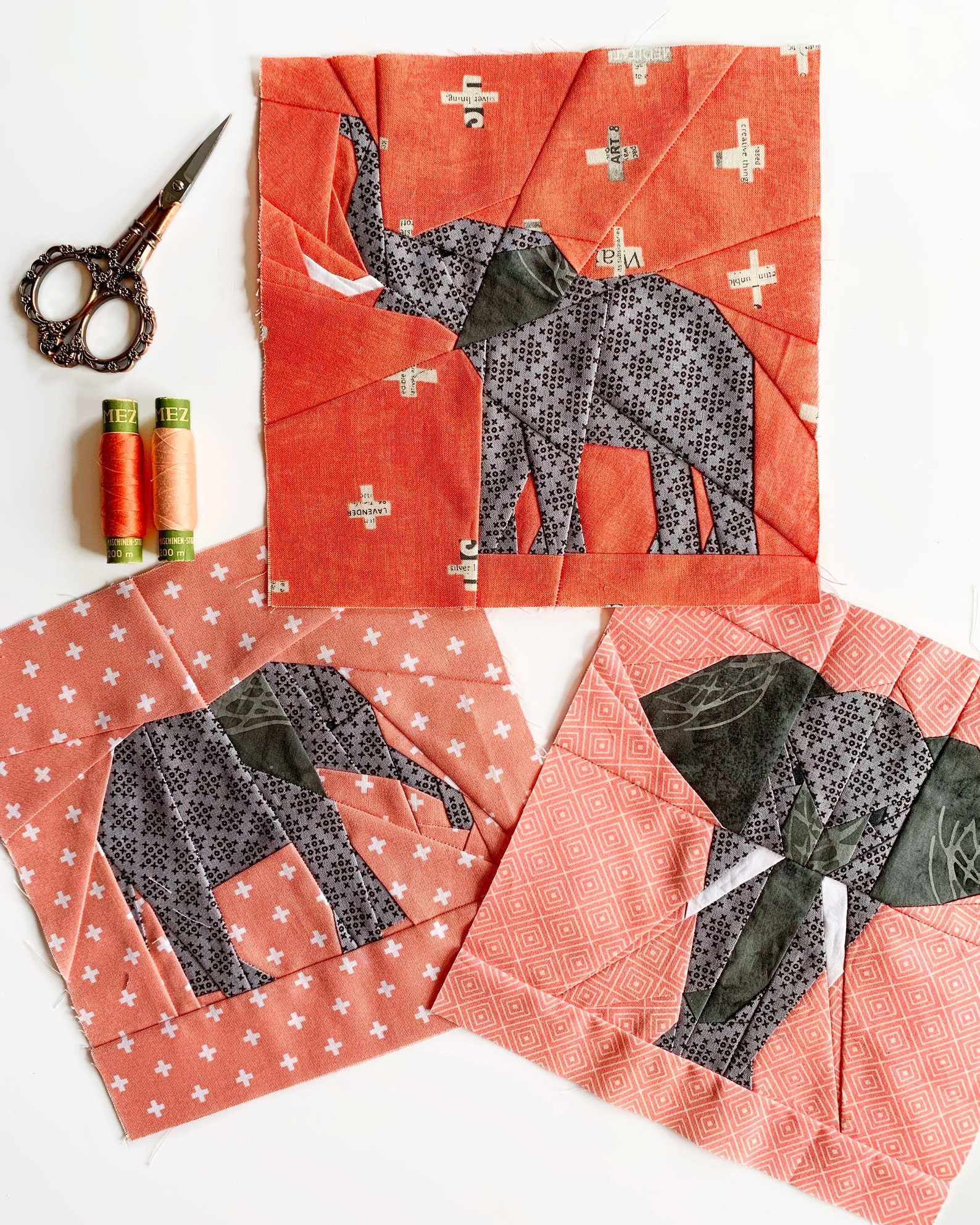 Elephant Quilt Block Pattern PDF Instant Download Nursery Etsy Canada