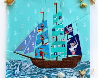 Sailing Yacht Quilt Block Pattern, PDF instant download , Boat quilt pattern, Foundation Paper Piecing Pattern
