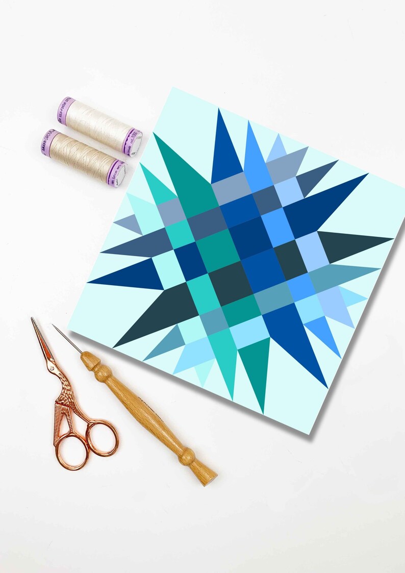 Triple Star Pattern Triple Woven Star Quilt Block Pattern: 5 Sizes (PDF Download) - Etsy