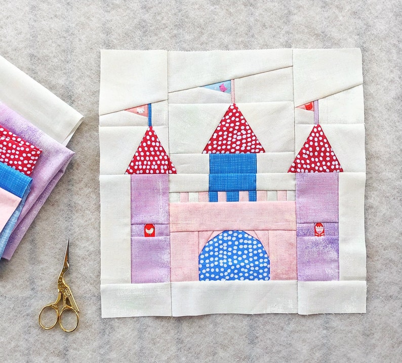 Castle Quilt Block Pattern PDF Instant Download Nursery Etsy