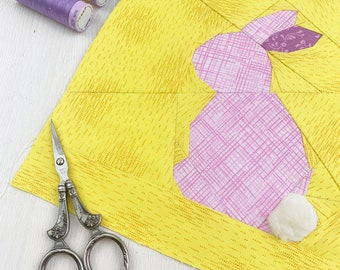 Bunny 4 sizes  Paper Piecing quil block  Pattern (PDF Download)