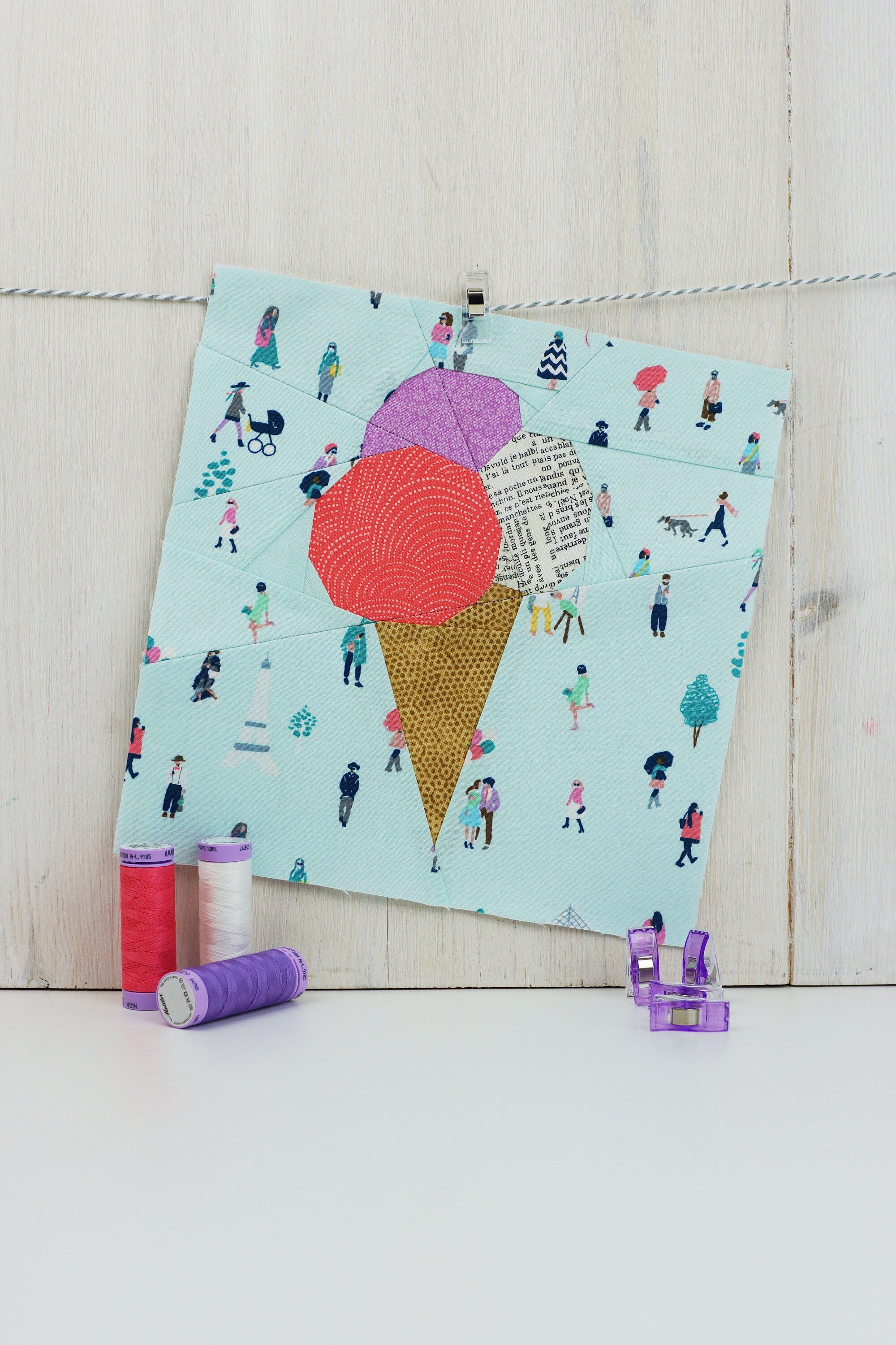 Ice Cream Cone Pattern Ice Cream Quilt Block Pattern PDF Etsy