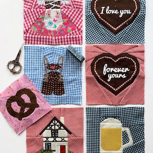 Oktoberfest pattern, Oktoberfest Quilt Block Pattern, PDF instant download, Foundation Paper Piecing Pattern