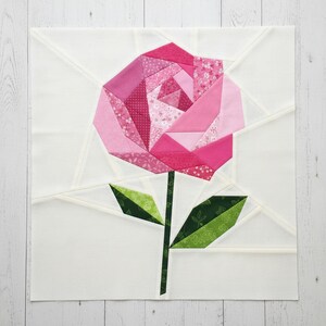 Rose 5 Sizes Quilt Block Pattern: Foundation Paper Piecing (PDF ...