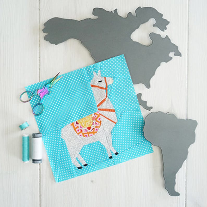 Alpaca Quilt Block Pattern PDF Instant Download Patchwork Etsy Canada