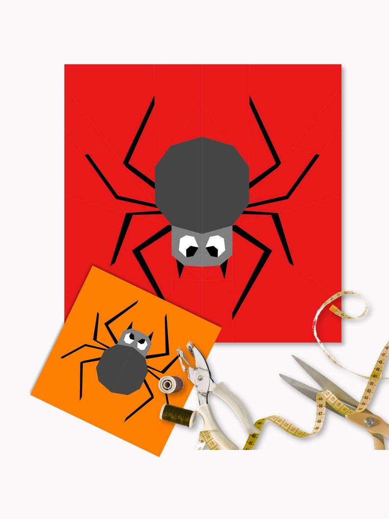 Spider Quilt Block Pattern: Halloween Foundation Paper Piecing (PDF ...