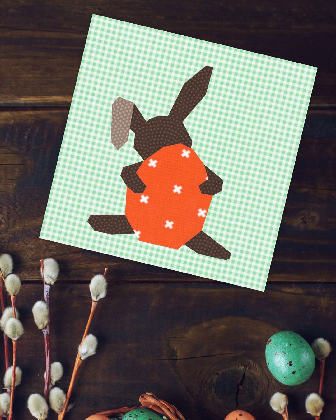 Bunny With Egg Quilt Block Pattern: Easter Foundation Paper Piecing ...