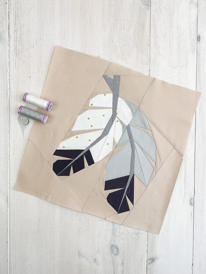 Feathers Quilt Block, 4 Sizes PDF Instant Download, Eagle Feathers FPP ...