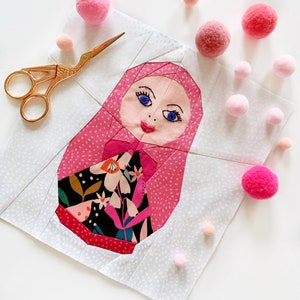Matryoshka doll- Nesting doll, 7 sizes PDF instant download, Foundation Paper Piecing Pattern, Russian doll quilt block pattern