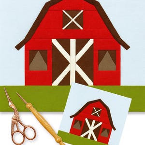 Red Barn Quilt Block Pattern: Foundation Paper Piecing (PDF Download, 4 Sizes