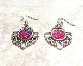 Earrings cabochon crystals
