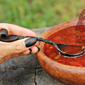Hand Forged Iron Medieval Spoon