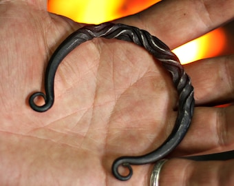 Hand forged iron bracelet from Viking