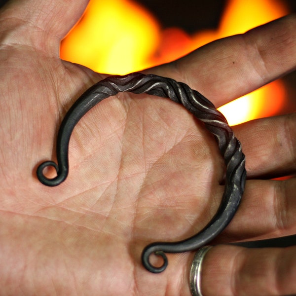 Hand forged iron bracelet from Viking