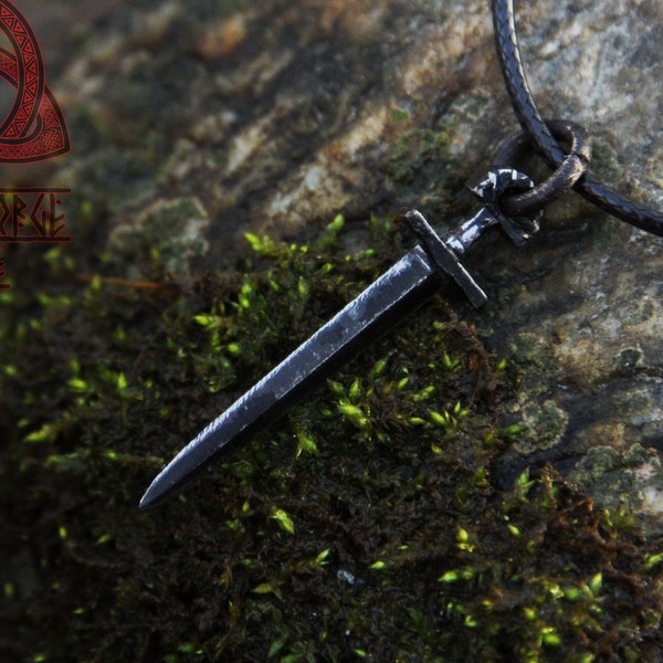 Hand forged iron Sword pendant