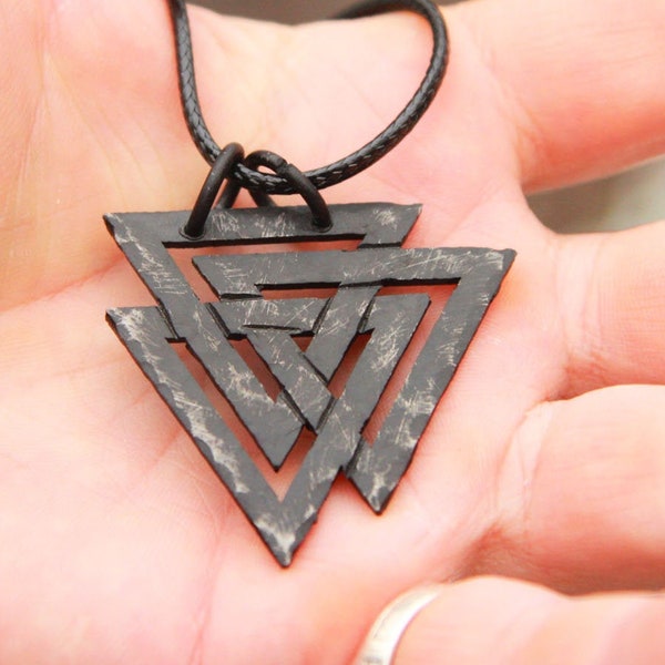 Iron Forged Valknut Viking Pendant Warrior Norse Jewelry