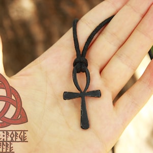 Hand Forged iron Ankh pendant Egyptian Cross image 6
