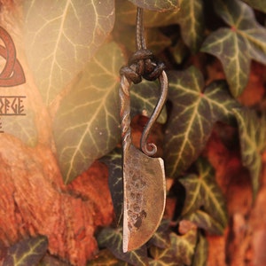 Hand Forged Iron Knife Viking Knife Medieval Accessories Pendant Necklace Larp Scandinavian Knife image 2