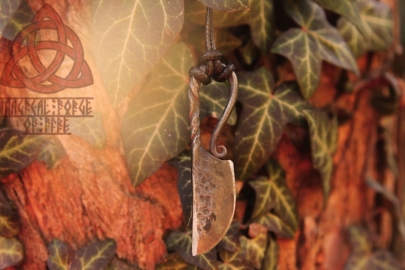 Hand Forged Iron Knife Viking Knife Medieval Accessories Pendant Necklace Larp Scandinavian Knife image 2