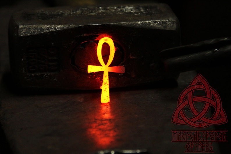 Hand Forged iron Ankh pendant Egyptian Cross image 2